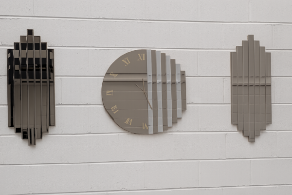 Luxury Golden Mirror Wall Clock Set