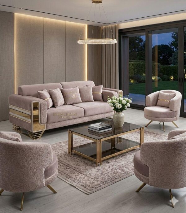 Cheetah Pattern Sofa Set